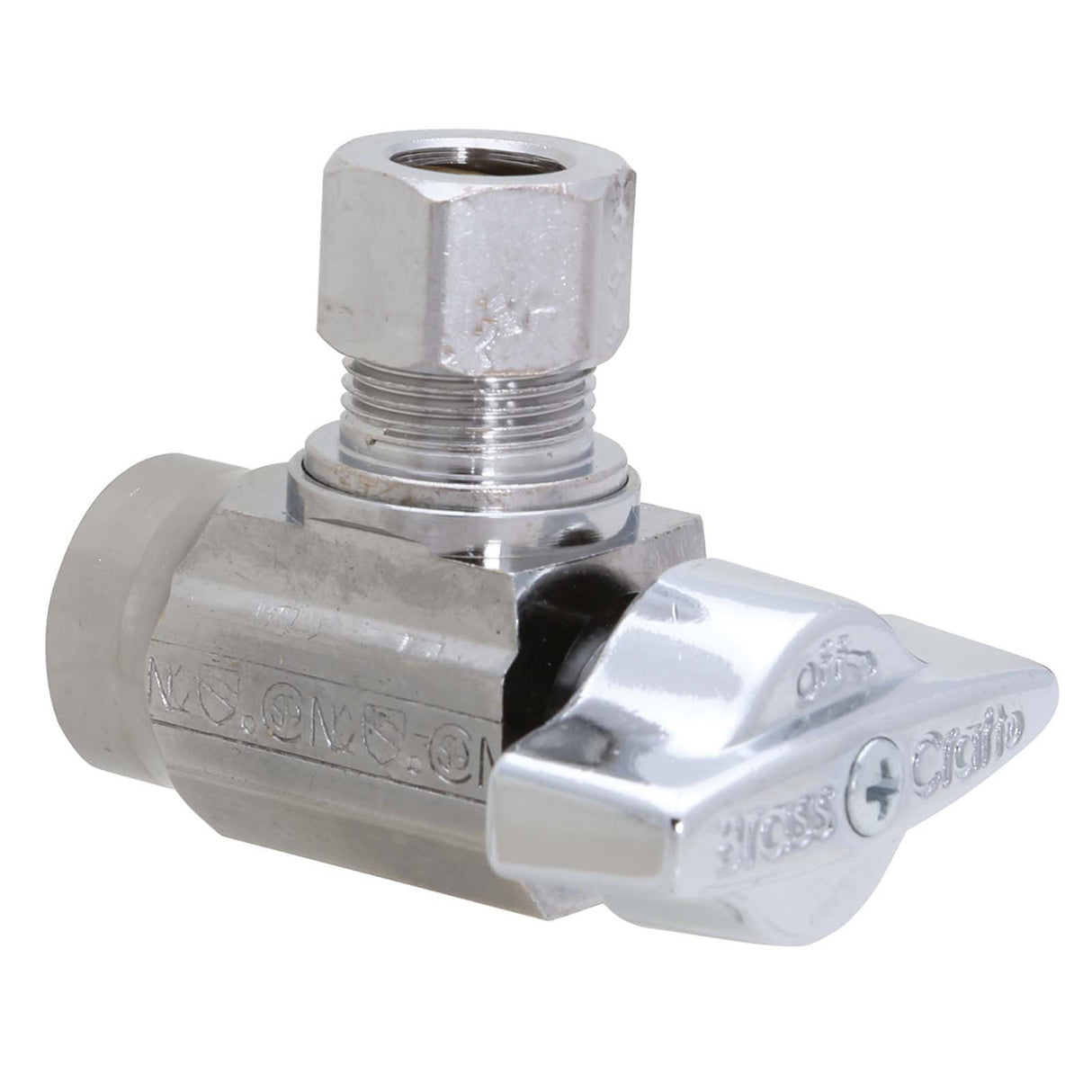 BrassCraft KTR19X C 1/2" Sweat x 3/8" OD Compression Chrome Plated Brass (Lead Free) 1/4-Turn Angle Ball Stop