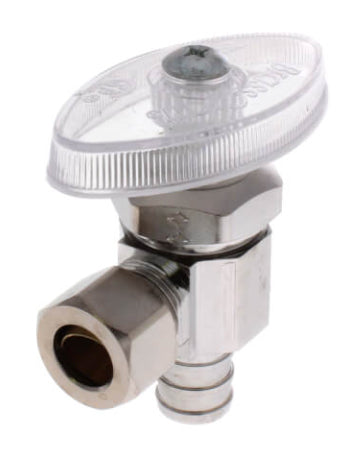 1/2" x 3/8" Chrome Plated Brass Encore Multi-Turn Angle Stop