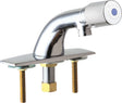 Chicago Faucets 857-E12-765PSHABCP Deck Mount Centerset Metering Faucet with 4" Centers, Push Button, 2.2 GPM