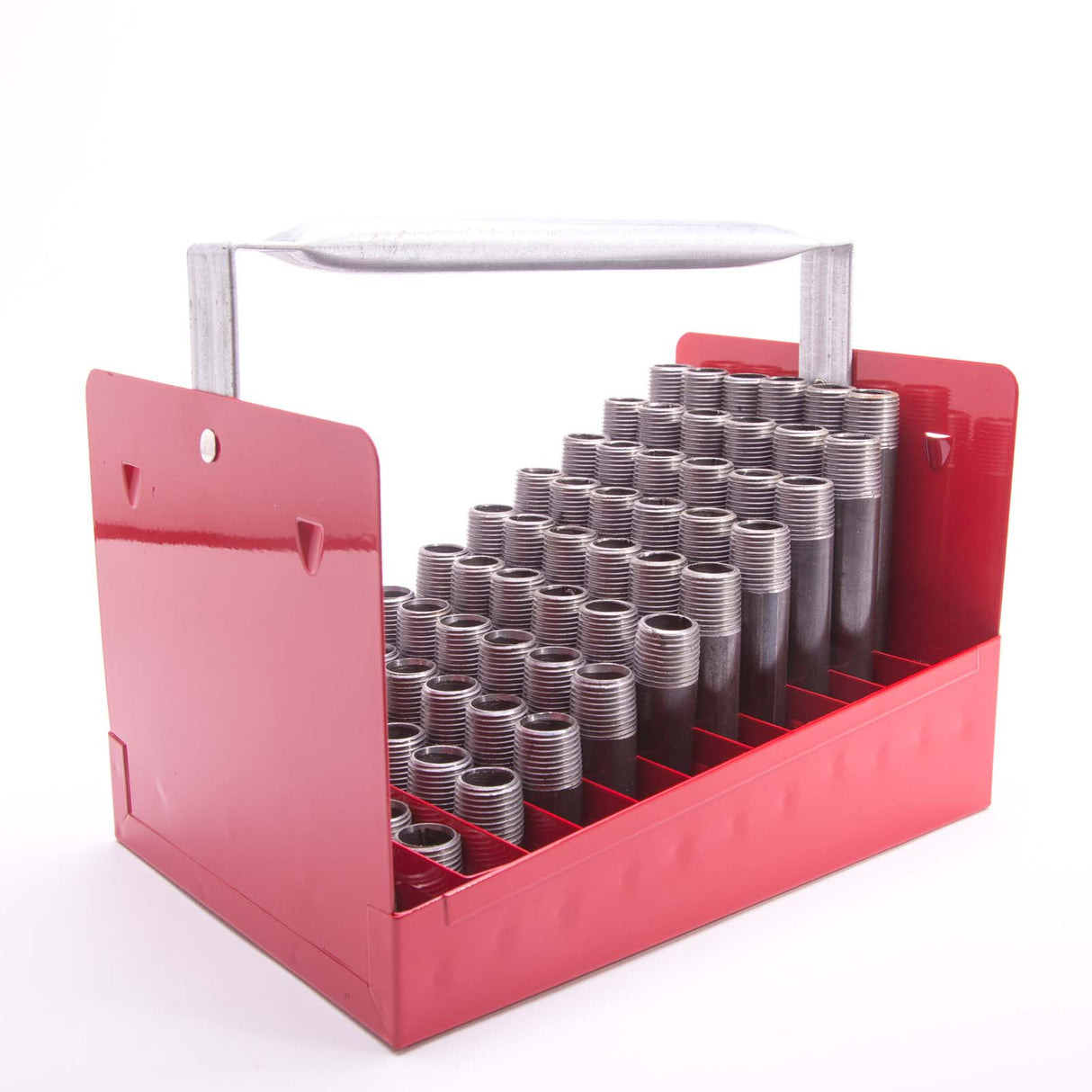 77-Piece Nipple Tray Assortment, 1/2", Brass