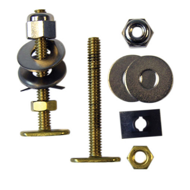 Solid Brass Closet Bolt Pair with Oval Washer, 5/16" Dia x 2-1/4" L