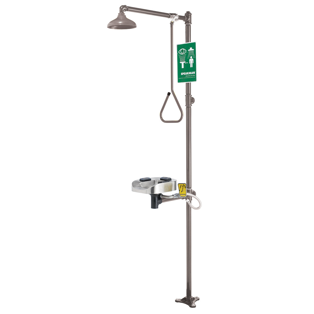 Optimus SE-1255 Stainless Steel Eye And Face Wash Bowl Combination Emergency Shower System