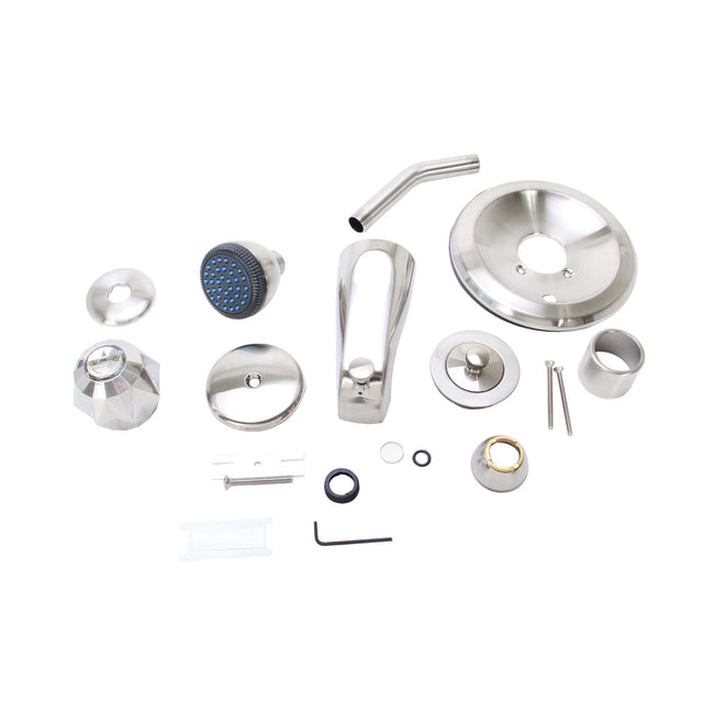 PlumbMaster Approved 89434 PVD Brushed Nickel "Head to Toe" Remodeling Kit For Pressure Balance 924, 938 Delta Deltique Bath Fixture