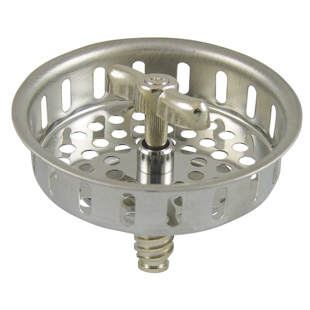 PlumbMaster Approved 50877 3-1/2" Stainless Steel Replacement Screw Lock Post Design Basket Strainer with Screw Lock Post (Bagged)