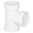 Tigre 444-3535 2 x 2 x 2" Hub x Hub x FIPT PVC SCH 40 Straight Test Tee White
