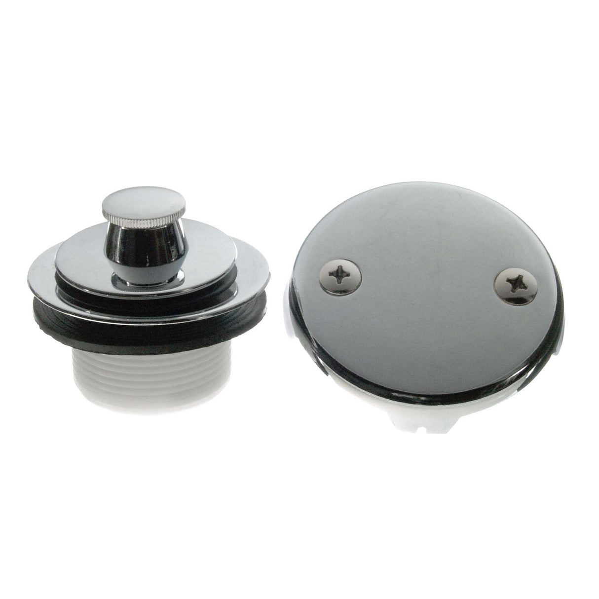 PlumbMaster Approved 88966 Chrome Twist Turn Overflow Plate with Bath Drain Assembly