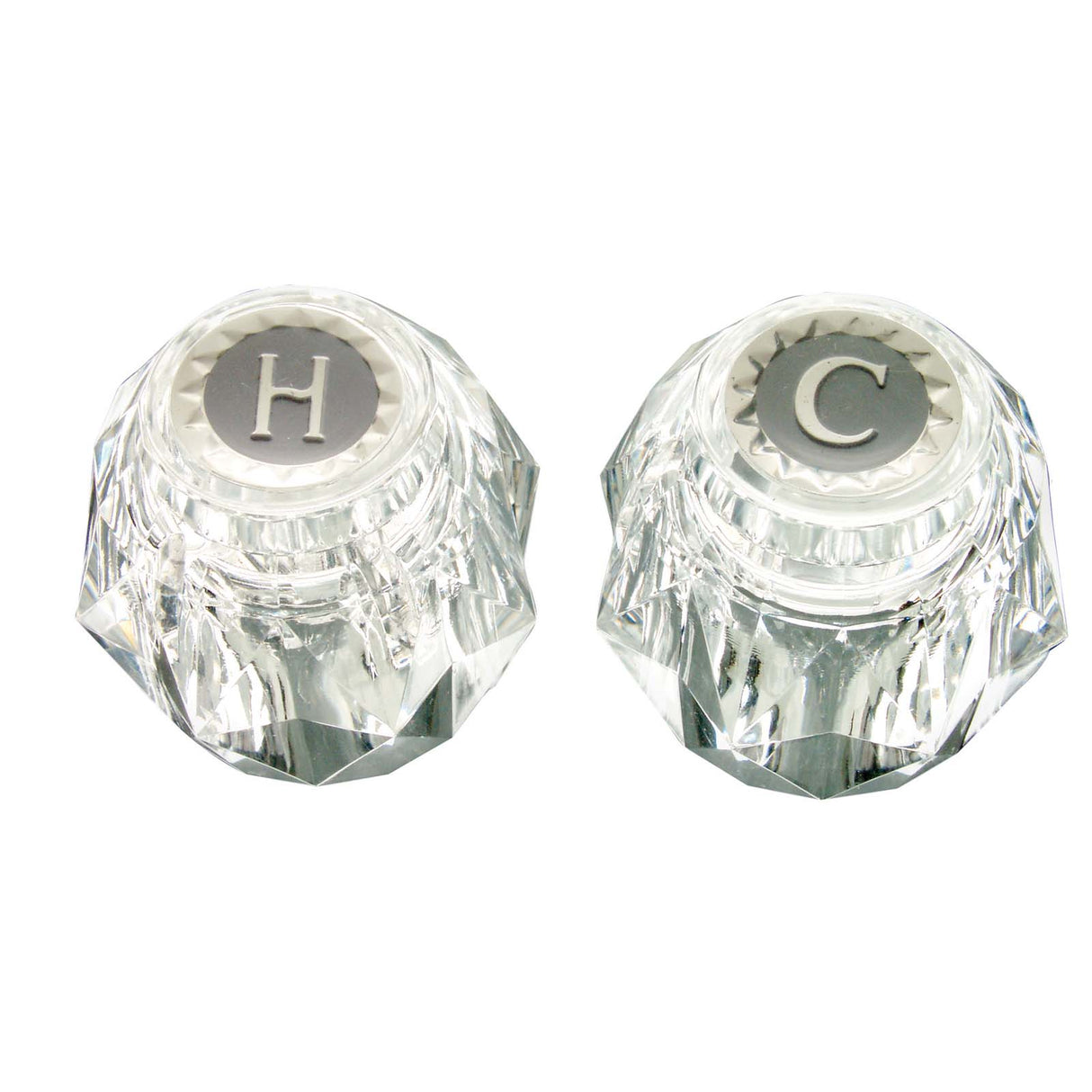 PlumbMaster Approved 20921 SD-4H Clear Acrylic Hot and Cold Handle (Pair, OEM) for Moen/Stanadyne Kitchen, Lavatory, Tub and Shower