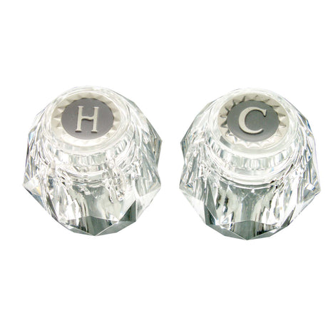 PlumbMaster Approved 20921 SD-4H Clear Acrylic Hot and Cold Handle (Pair, OEM) for Moen/Stanadyne Kitchen, Lavatory, Tub and Shower