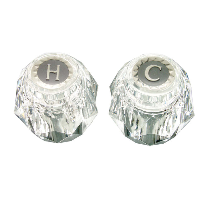 PlumbMaster Approved 20921 SD-4H Clear Acrylic Hot and Cold Handle (Pair, OEM) for Moen/Stanadyne Kitchen, Lavatory, Tub and Shower