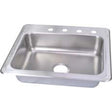 PlumbMaster Approved 33391 Stainless Steel Luster 4-Hole Self-Rimming Kitchen Sink, 22" L x 7" W x 25" H
