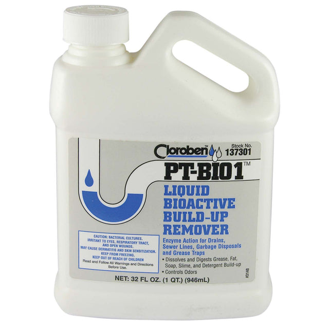 Hercules Cloroben PT-BIO1 137301 Drain and Waste System Cleaner, 1 qt Bottle