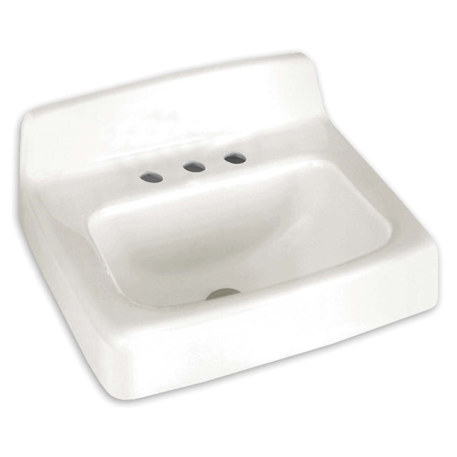 American Standard Regalyn 4869004.020 Enameled Cast Iron 4" Centerset Wall Hung Service Sink, White
