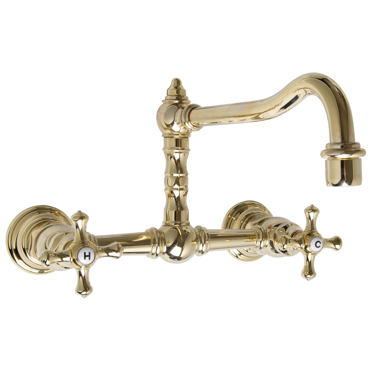 SB-3242-PB Proper High Rise Wall Mount Kitchen Faucet - PB