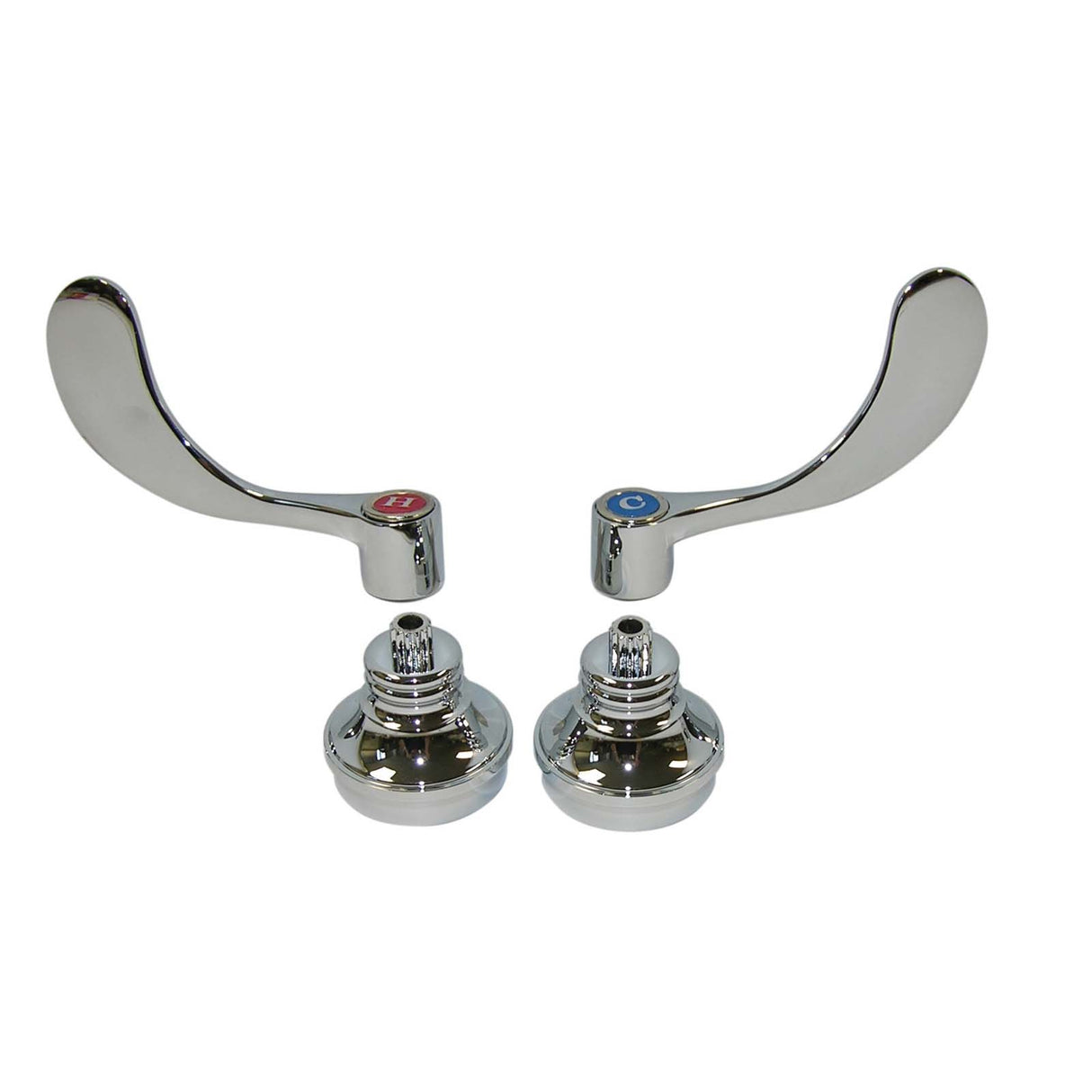 PlumbMaster Approved 24653 133HO Chrome Plated Solid Brass Replacement Hot and Cold Universal Blade Handle Pak without Bushings (Pair) , 3-1/2"