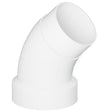 3 x 3" Spigot x Hub PVC SCH 40 DWV Street Elbow 45° White