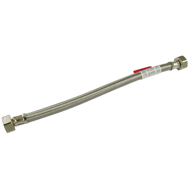 PlumbMaster Approved S121224 1/2" IPS x 24" L Chrome Plated Stainless Steel Flexible Water Connector