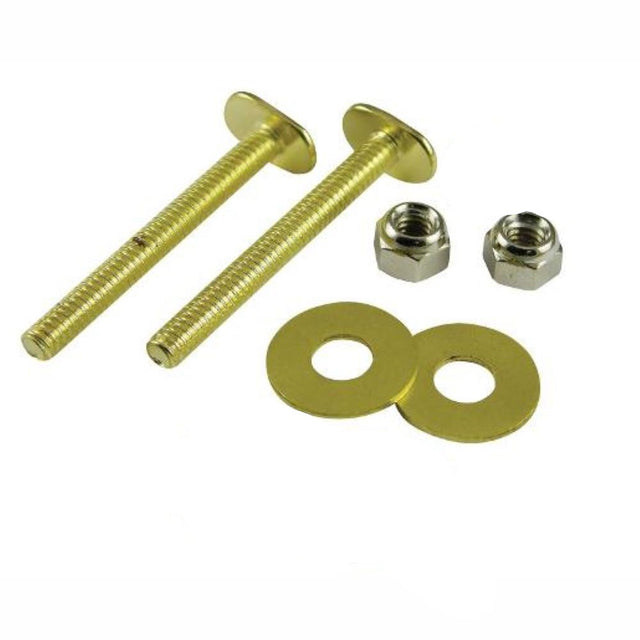 PlumbMaster Approved 41735 Brass Plated Steel Closet Bolt (Pair), 1/4" Diameter x 2-1/4" Length