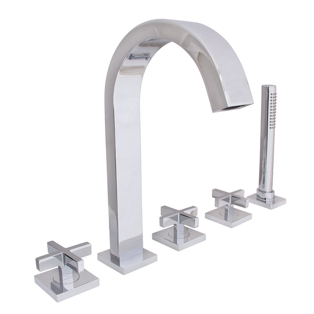 SB-2531 Lura 5-Hole Roman Tub Faucet with Cross Handles PC