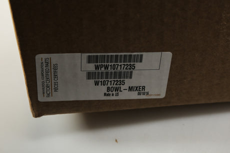 Whirlpool WPW10717235 Genuine OEM Bowl Mixer