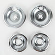 Whirlpool W10278125 Genuine OEM Chrome Drip Bowl Set 2