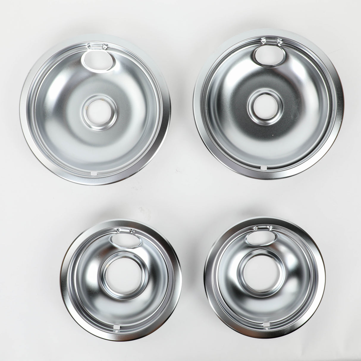 Whirlpool W10278125 Genuine OEM Chrome Drip Bowl Set 2