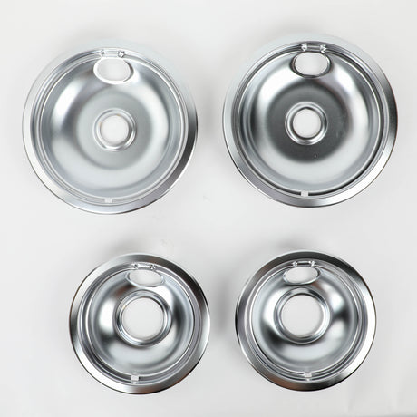 Whirlpool W10278125 Genuine OEM Chrome Drip Bowl Set 2