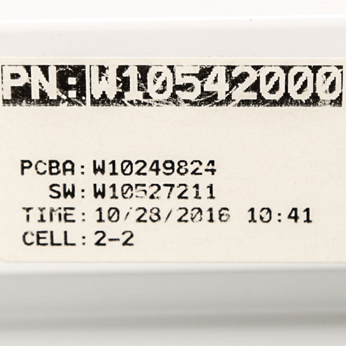 Whirlpool WPW10542000 Genuine OEM Control Electronic