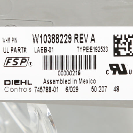 Whirlpool WPW10388229 Genuine OEM Control Electronic