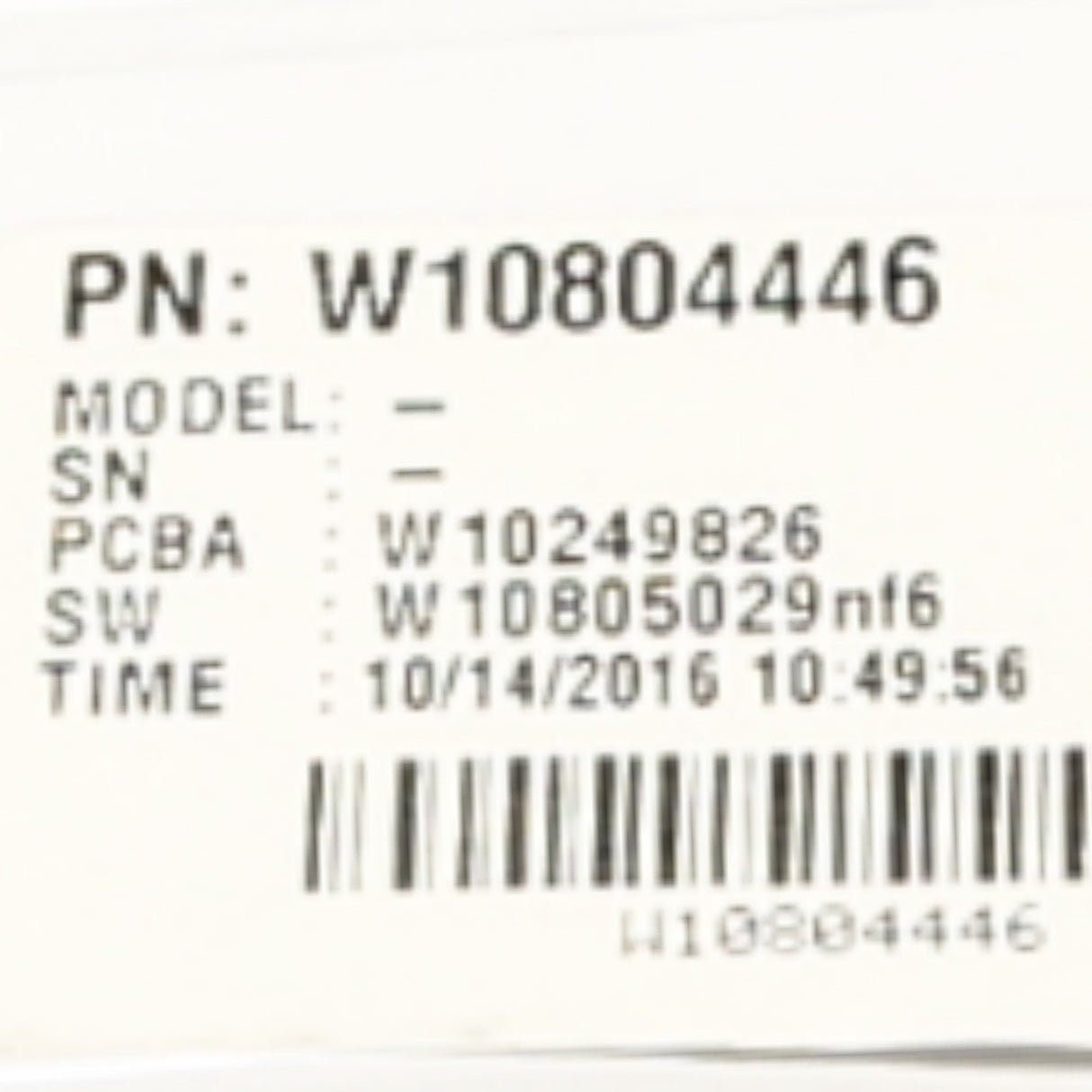 Whirlpool W10849080 Genuine OEM Control Electronic