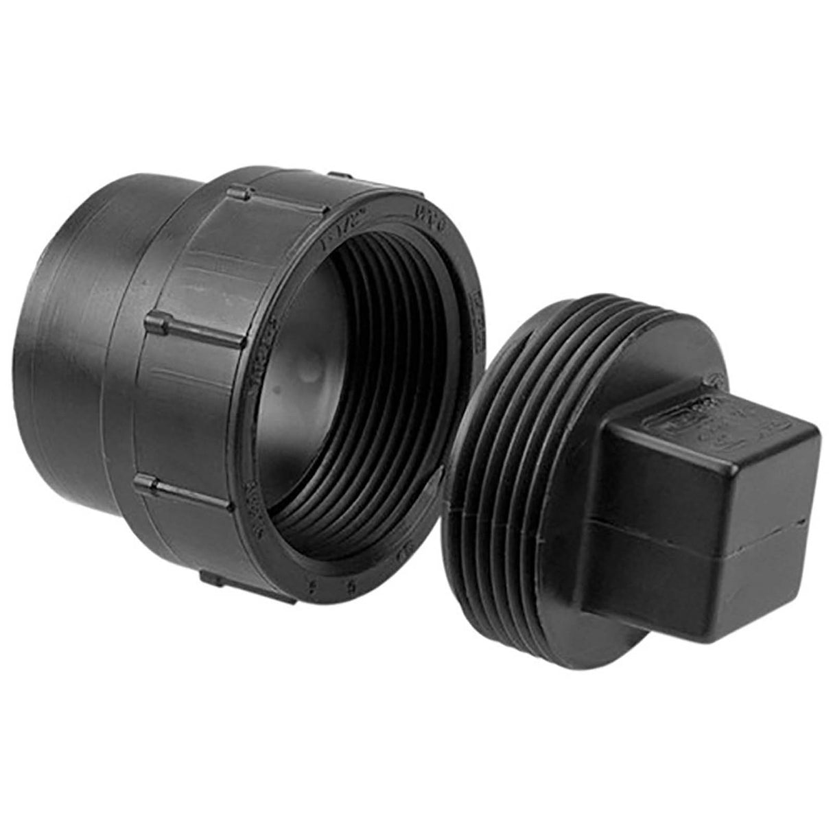 NIBCO I169100 1-1/2 x 1-1/2" Spigot x FPT DWV Cleanout Adapter with Plug ABS