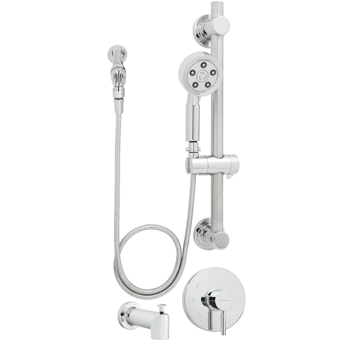 Speakman SLV-1090-ADA Neo Trim, Handicap Shower and Tub System (Valve not included) Polished Chrome Finish - 2.5 GPM