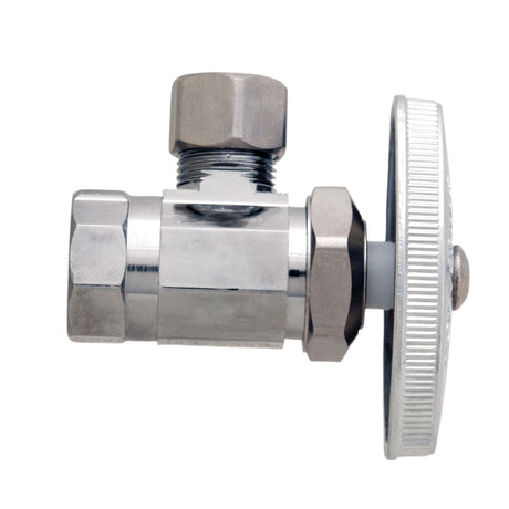 1/2" FIP x 3/8" OD Compression Chrome Plated Brass Encore Multi-Turn Angle Stop