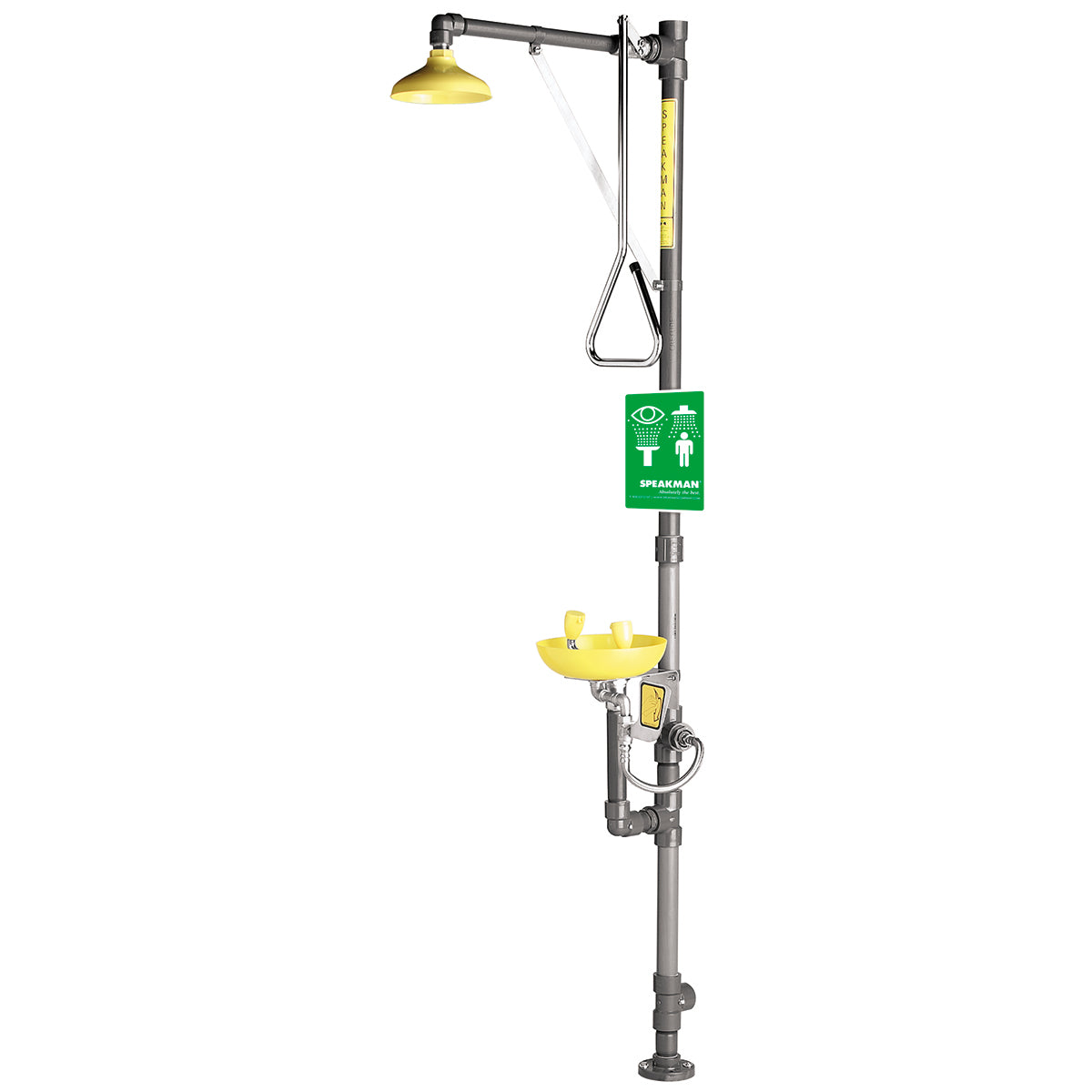 Traditional Series SE-690-PVC PVC Combination Emergency Shower & Eye/face Wash