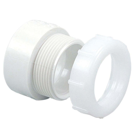 PlumbMaster Approved 59428 PVC Female Trap Adapter, 1-1/2" H x 1-1/2" Slip-Joint Tube