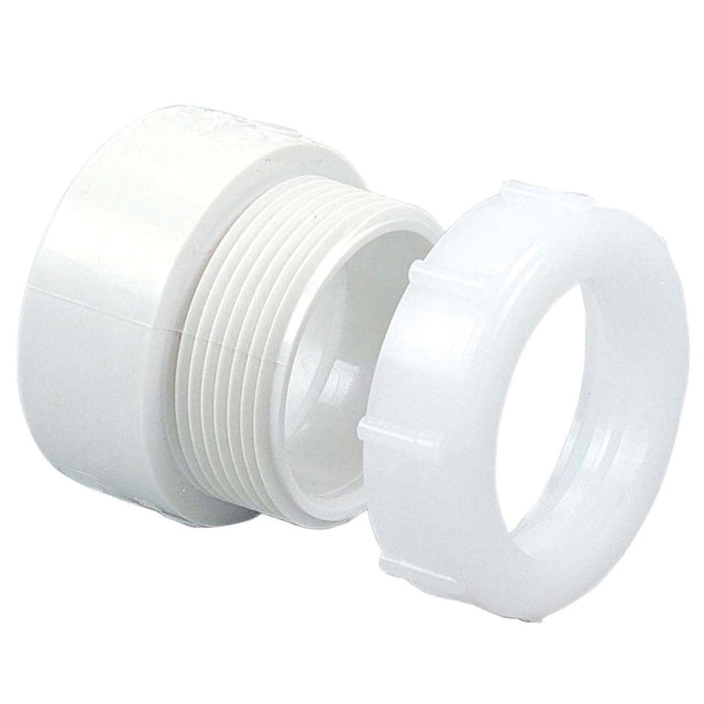 PlumbMaster Approved 59428 PVC Female Trap Adapter, 1-1/2" H x 1-1/2" Slip-Joint Tube
