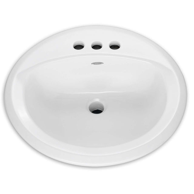 0491.019.020 American Standard Rondalyn 0491019 Vitreous China 4" Centers 3-Hole Round Self-Rimming Countertop Lavatory Sink, White