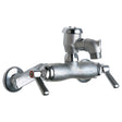 Chicago Faucets 305-VBRCF Solid Brass Wall Mount 8" Widespread Hot and Cold Water Sink Faucet, Rough Chrome