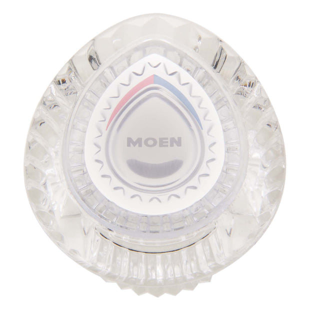 Moen Chateau 96797 Clear Knob White/Chrome Insert Acrylic Knob Single Handle Kit for 2600A and 2700A Tub/Shower