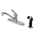 Kingston Brass KB562 Wyndham Single Handle Kitchen Faucet, Side Spray, Polished Chrome