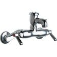 Chicago Faucets 305-VBCP Solid Brass Wall Mount 8" Widespread Hot and Cold Water Sink Faucet, Chrome