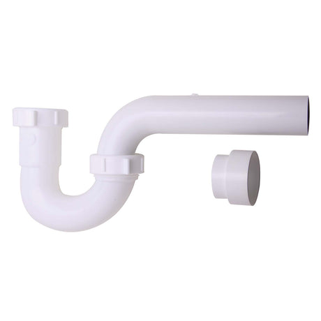 Oatey P9702 1-1/2" Inlet x 1-1/2" Outlet Polypropylene Plastic P-Trap with PVC Wall Tube, White