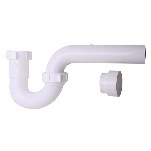 Oatey P9702 1-1/2" Inlet x 1-1/2" Outlet Polypropylene Plastic P-Trap with PVC Wall Tube, White