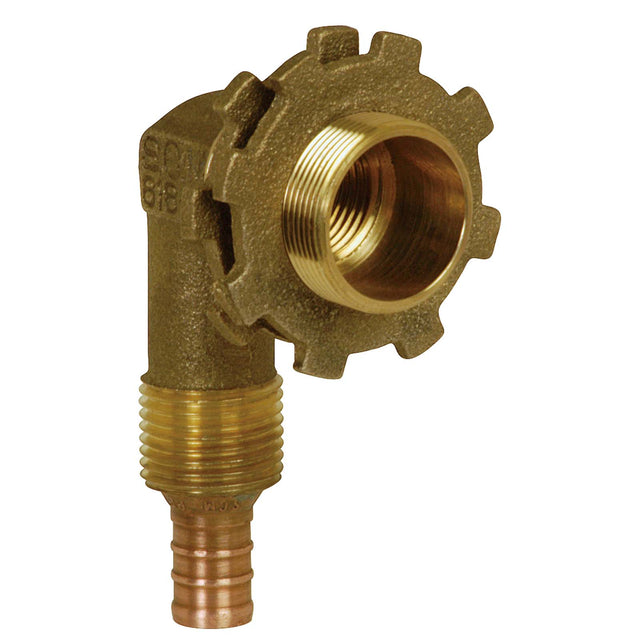 Sioux Chief PowerPEX 616X2PX Brass Shower-Lock Tub/Shower Elbow Adapter, 1/2" PEX x 1/2" FIP