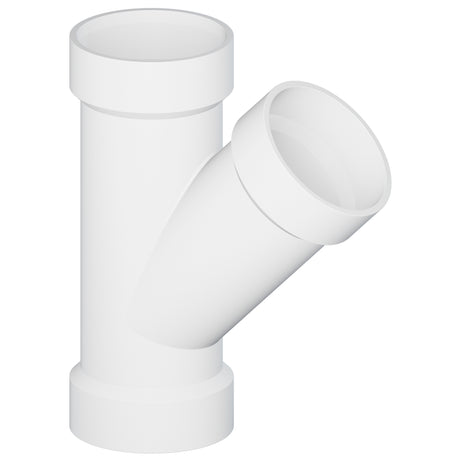 4" Hub PVC Single DWV Pipe Wye 45° White