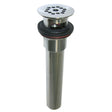 Lavatory Drain with 13-Hole Perforated Grid and Auger Access Triple Chrome Plated
