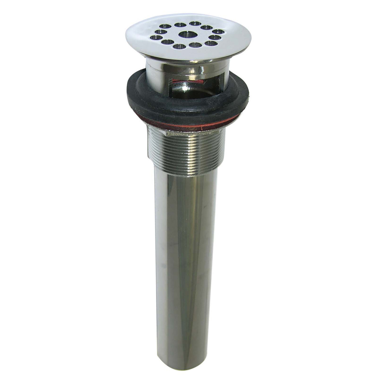 Lavatory Drain with 13-Hole Perforated Grid and Auger Access Triple Chrome Plated