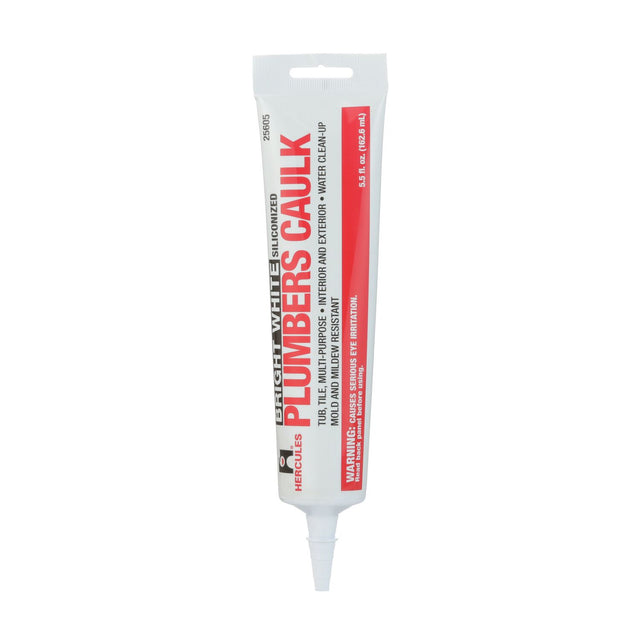 25605 Hercules Plumbers Caulk, 6 oz Tube, White