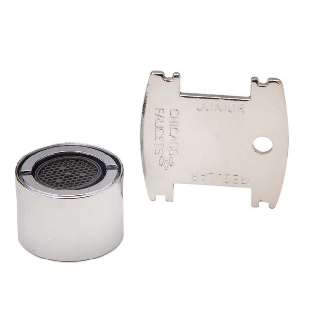 Chicago Faucets E35VPJKABCP Vandal-Proof Pressure Compensating Softflo Aerator, 1.5 gpm, 13/16" - 24 UNS Female Inlet