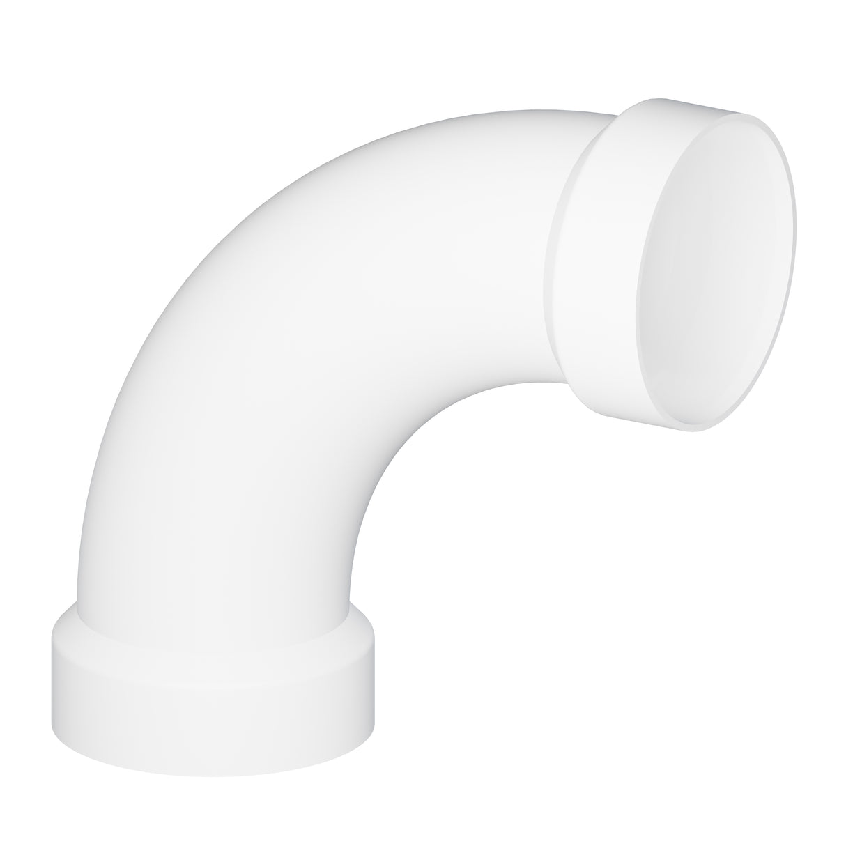 Tigre 304-3380 3" Hub PVC SCH 40 Long Turn DWV Elbow 90° White