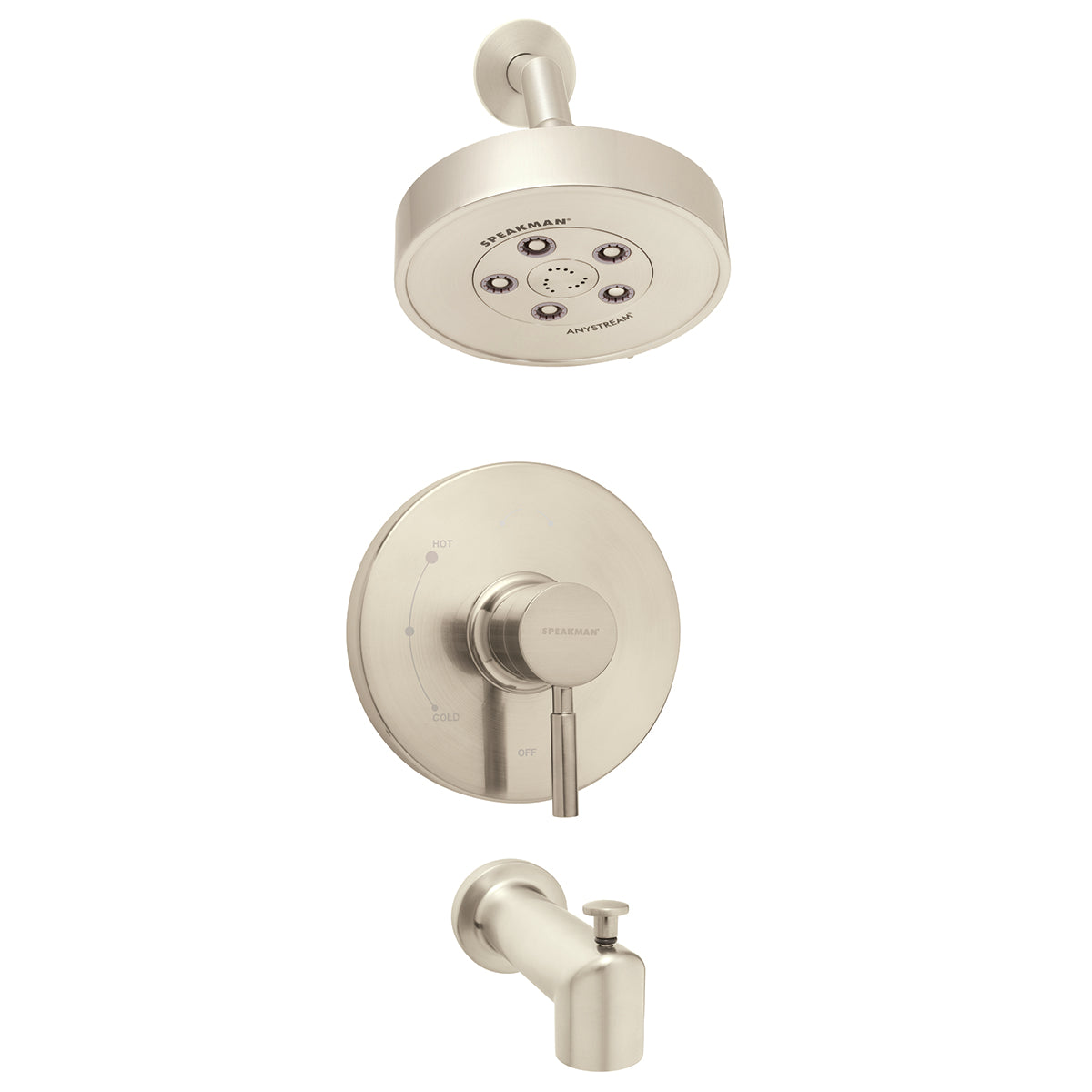 Speakman SLV-1030-BN Neo Trim, Shower and Tub Combination (Valve not included) Brushed Nickel Finish - 2.5 GPM